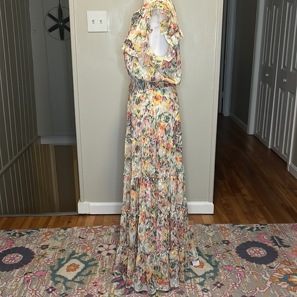 Misa Los Angeles Trina Floral Swiss Dot Sleeveless Maxi Dress New Size XS - Picture 8 of 14
